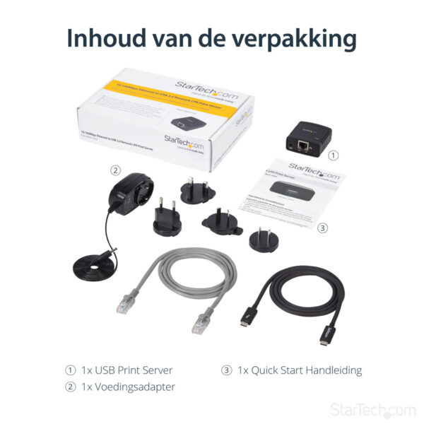 StarTech.com 10/100 Mbit/s Ethernet naar USB 2.0 Netwerk LPR Printserver - Afbeelding 10