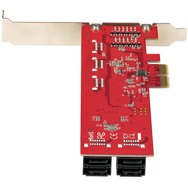 StarTech.com SATA PCIe Kaart, 10 Port PCIe SATA Uitbreidingskaart, 6Gbps, Low/Full Profile, Stacked SATA Connectors, ASM1062 Non - Afbeelding 5
