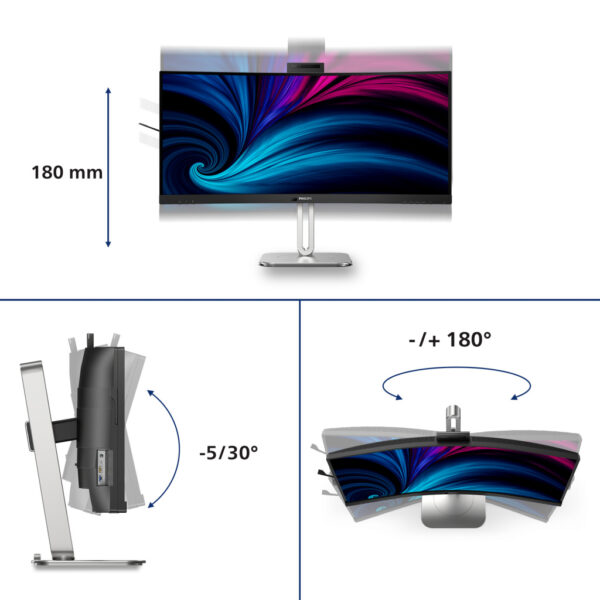 Philips 6000 series 34B2U6603CH/00 computer monitor 86,4 cm (34") 3440 x 1440 Pixels Wide Quad HD LCD Grijs - Afbeelding 12