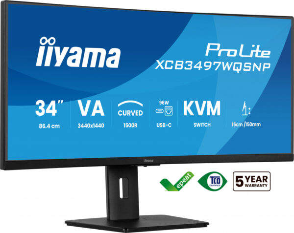 iiyama ProLite XCB3497WQSNP-B1 computer monitor 86,4 cm (34") 3440 x 1440 Pixels UltraWide Quad HD LED Zwart - Afbeelding 13