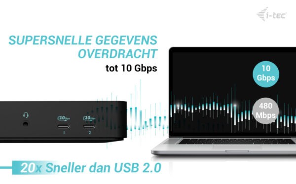i-tec USB-C Intelligent Triple Display Docking Station + Power Delivery 100W - Afbeelding 11
