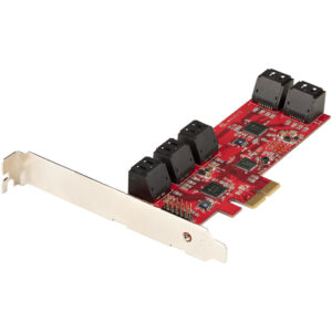 StarTech.com SATA PCIe Kaart, 10 Port PCIe SATA Uitbreidingskaart, 6Gbps, Low/Full Profile, Stacked SATA Connectors, ASM1062 Non