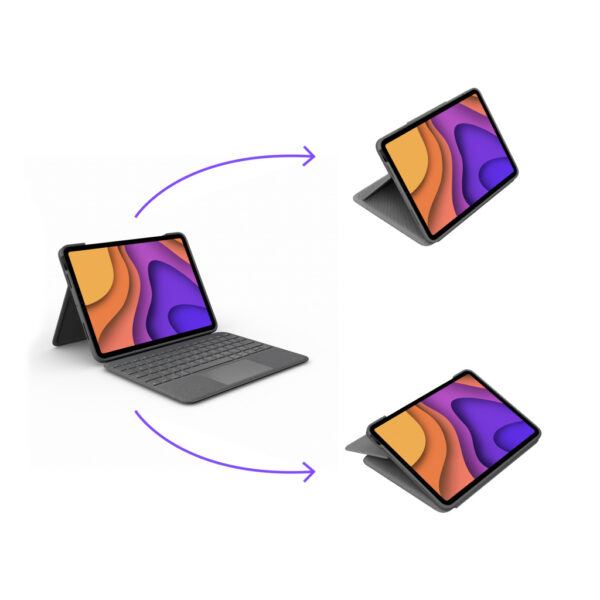 Logitech Folio Touch QWERTZ Zwitsers Smart Connector Grijs - Afbeelding 5
