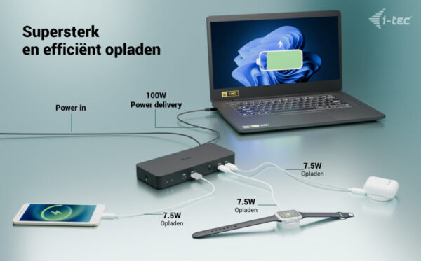 i-tec USB-C Intelligent Triple Display Docking Station + Power Delivery 100W - Afbeelding 10