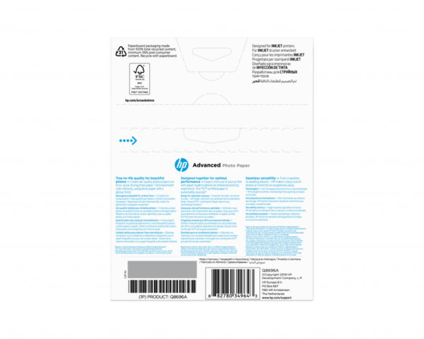 HP Advanced fotopapier, glanzend, 250 g/m2, 13 x 18 cm (127 x 178 mm), 25 vellen - Afbeelding 3