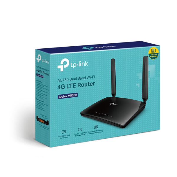 TP-Link Archer MR200 draadloze router Fast Ethernet Dual-band (2.4 GHz / 5 GHz) 4G Zwart - Afbeelding 5