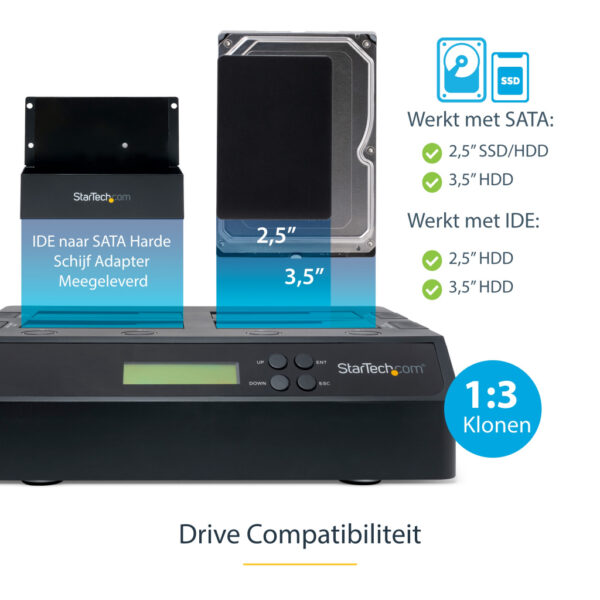 StarTech.com 4-Bay Hard Drive Cloner en Wisser, Standalone 1:3 HDD/SSD Kloner/Copier/Earser, USB 3.0/eSATA naar SATA Docking St - Afbeelding 7