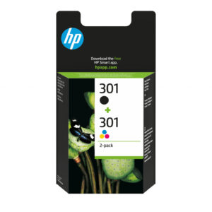 HP 301 originele zwarte/drie-kleuren inktcartridges, 2-pack