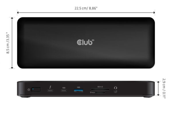 CLUB3D Thunderbolt 4 16-in-1 Quadra(4) Displays Dockingstation - Afbeelding 3