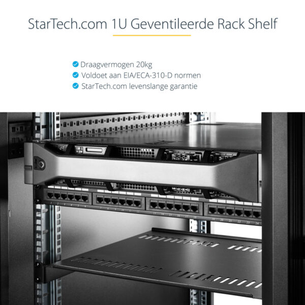 StarTech.com 1U Server Rack Schap - Universele Geventileerde Rack Mount Cantilever Shelf voor 19" Netwerk Kast & Apparatuur - H - Afbeelding 8