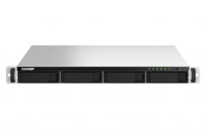 QNAP TS-464U NAS Rack (1U) Intel® Celeron® N5095 8 GB DDR4 0 TB QNAP Turbo System Aluminium, Zwart