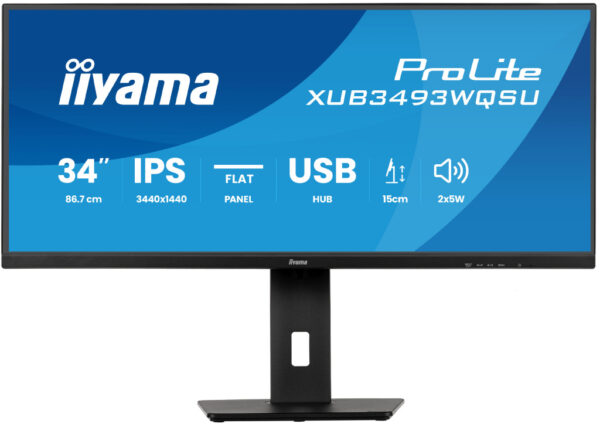 iiyama ProLite XUB3493WQSU-B6 computer monitor 86,4 cm (34") 3440 x 1440 Pixels UltraWide Quad HD LED Zwart - Afbeelding 2