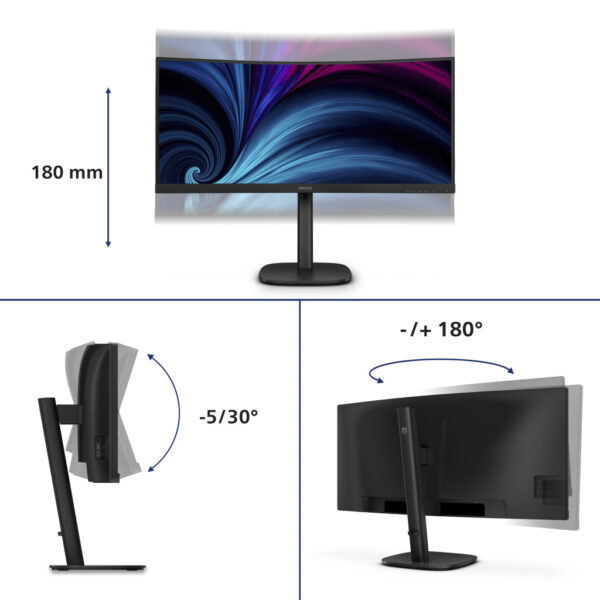 Philips 3000 series 34B2U3600C/00 computer monitor 86,4 cm (34") 3440 x 1440 Pixels Wide Quad HD LCD Zwart - Afbeelding 12