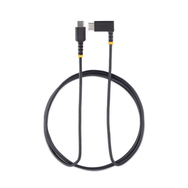StarTech.com 2m USB-C Laadkabel, Robuuste Haakse Fast Charge & Sync Type C Kabel, 60W (3A) PD, USB 2.0, TPE Mantel en Aramidevez - Afbeelding 3