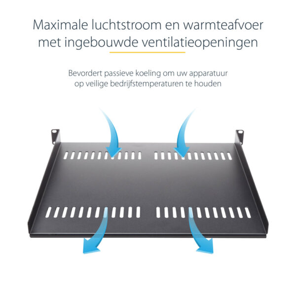 StarTech.com 1U Server Rack Schap - Universele Geventileerde Rack Mount Cantilever Shelf voor 19" Netwerk Kast & Apparatuur - H - Afbeelding 6