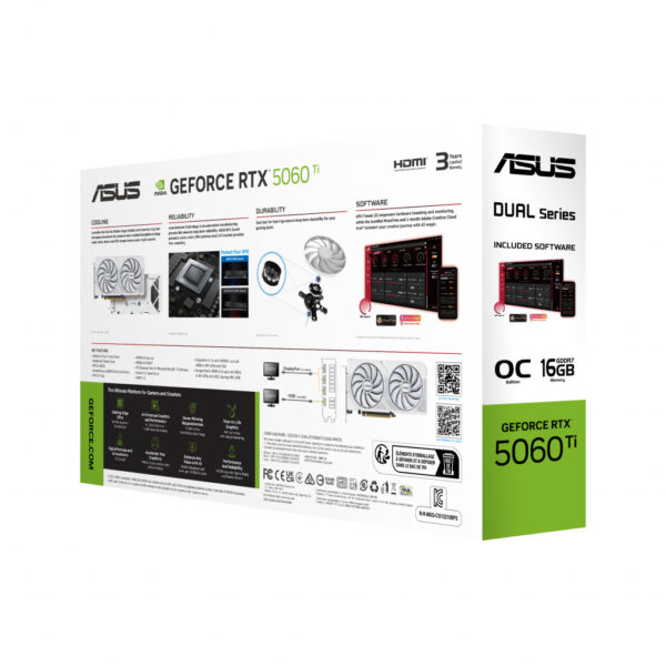 ASUS Dual -RTX5060TI-O16G-WHITE NVIDIA GeForce RTX 5060 Ti 16 GB GDDR7 - Afbeelding 16