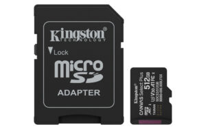 Kingston Technology 512GB microSDXC Canvas Select Plus Gen3 150MB/s A1 kaart + adapter