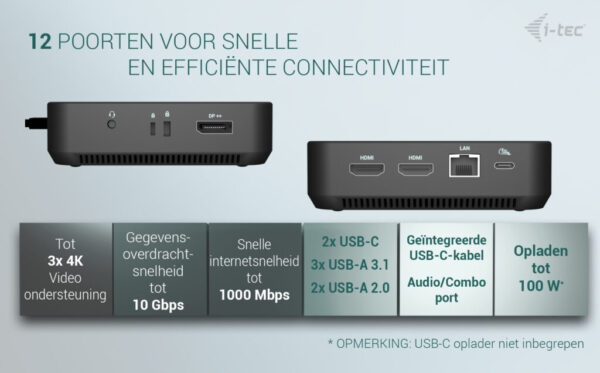 i-tec USB-C DP Dual HDMI Dock Power Delivery - Afbeelding 10