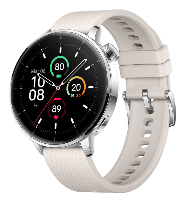 OnePlus Watch 3 43mm 3,35 cm (1.32") AMOLED Digitaal 466 x 466 Pixels Touchscreen Zilver, Titanium Wifi GPS - Afbeelding 2