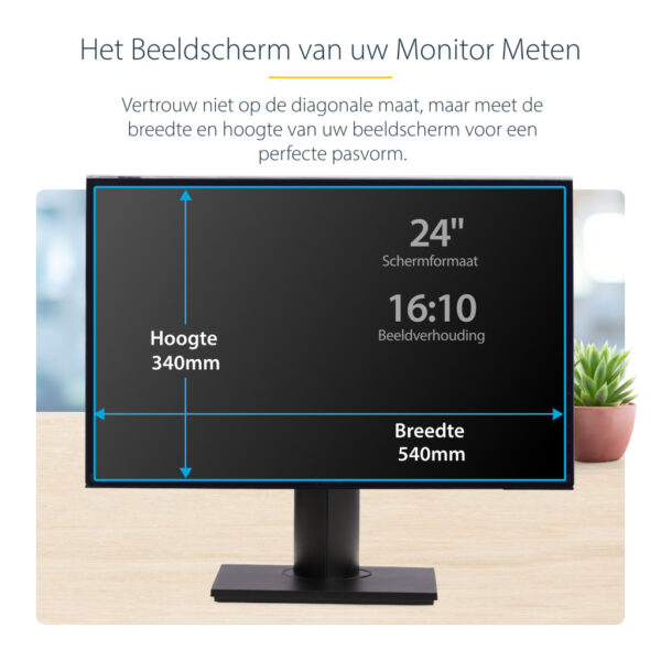 StarTech.com 24 inch 16:10 Computer Monitor Privacy Filter, Hangend Acryl Security Filter, Snel te installeren Privacy Screen, M - Afbeelding 11