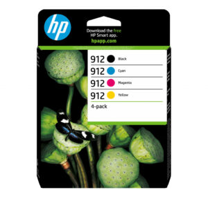 HP 912 inkt combipack: cyaan, magenta, geel en zwart, vier originele cartridges