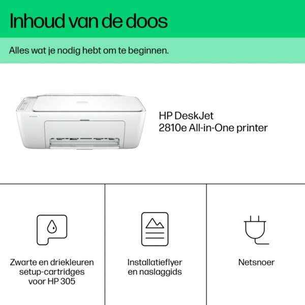 HP DeskJet 2810e Draadloos All-in-One Kleur Printer, Kopieerapparaat, scanner - Afbeelding 10