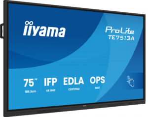 iiyama TE7513A-B1AG beeldkrant Interactief flatscreen 190,5 cm (75") Wifi 450 cd/m² 4K Ultra HD Zwart Touchscreen Type processor