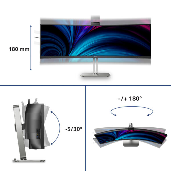 Philips 49B2U6903CH/00 computer monitor 124,5 cm (49") 5120 x 1440 Pixels Dual QHD LCD Grijs - Afbeelding 10