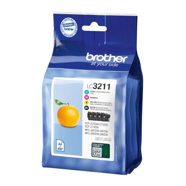 Brother LC3211VAL inktcartridge 4 stuk(s) Origineel Normaal rendement Zwart, Cyaan, Magenta, Geel - Afbeelding 2