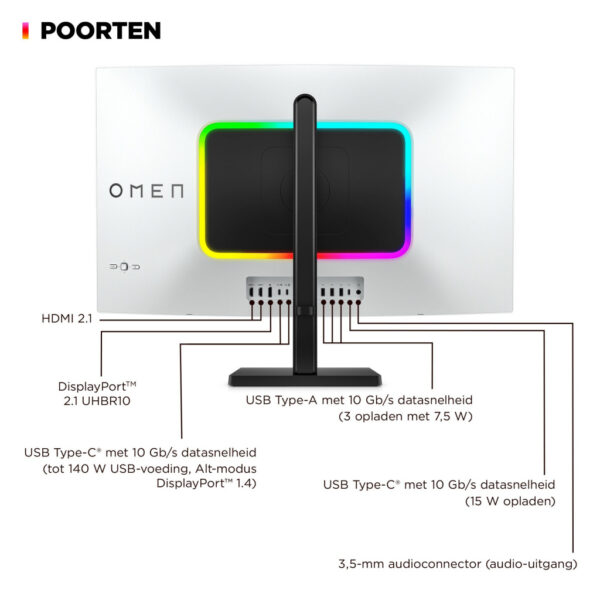 HP OMEN Transcend 31,5 inch UHD 240 Hz OLED-gaming monitor - Transcend 32 - Afbeelding 37