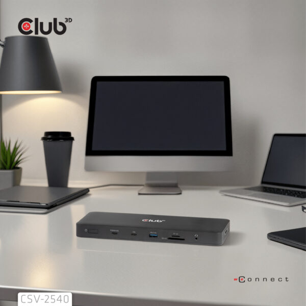 CLUB3D Club 3D 14-in-1 USB-C® Quad Display Dockingstation – 4 Schermen & 100W Snelladen - Afbeelding 2