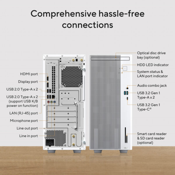 ASUS V500 Mini Tower V500MV-13620H038W Intel® Core™ i7 i7-13620H 16 GB DDR5-SDRAM 512 GB SSD Windows 11 Home PC Zwar - Afbeelding 10