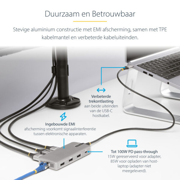 StarTech.com USB-C Triple Monitor Multiport Adapter, Dual 4K 60Hz + 4K 30Hz HDMI & DisplayPort, 3-Port USB Hub, 10Gbps, 100W PD - Afbeelding 14