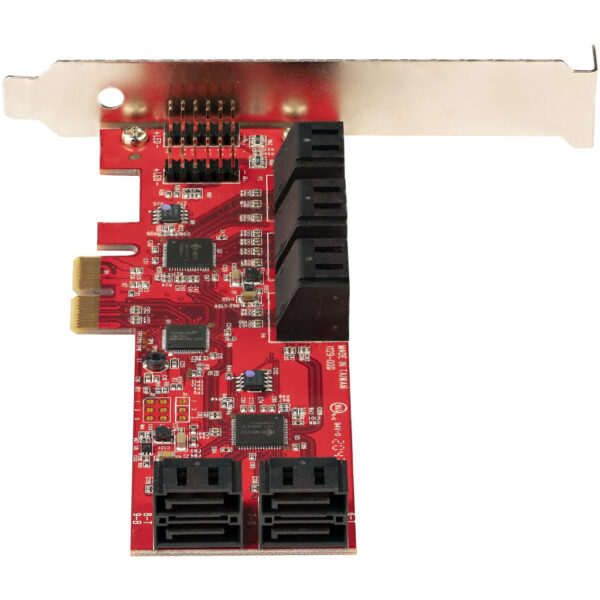 StarTech.com SATA PCIe Kaart, 10 Port PCIe SATA Uitbreidingskaart, 6Gbps, Low/Full Profile, Stacked SATA Connectors, ASM1062 Non - Afbeelding 4