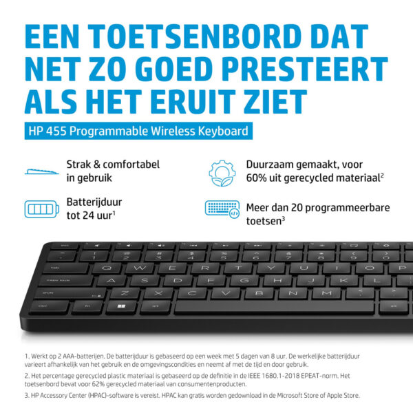 HP 455 programmeerbaar draadloos toetsenbord - Afbeelding 2