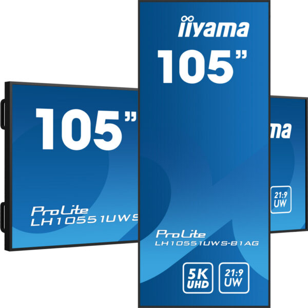 iiyama LH10551UWS-B1AG beeldkrant Digitale signage flatscreen 2,66 m (104.7") LED 500 cd/m² UltraWide Full HD Zwart 24/7