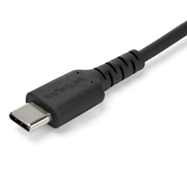StarTech.com 2m USB-A naar USB-C Laadkabel, Robuuste Fast Charge & Sync Kabel, 3A, USB 2.0, TPE Mantel en Aramidevezels - Zwarte - Afbeelding 4