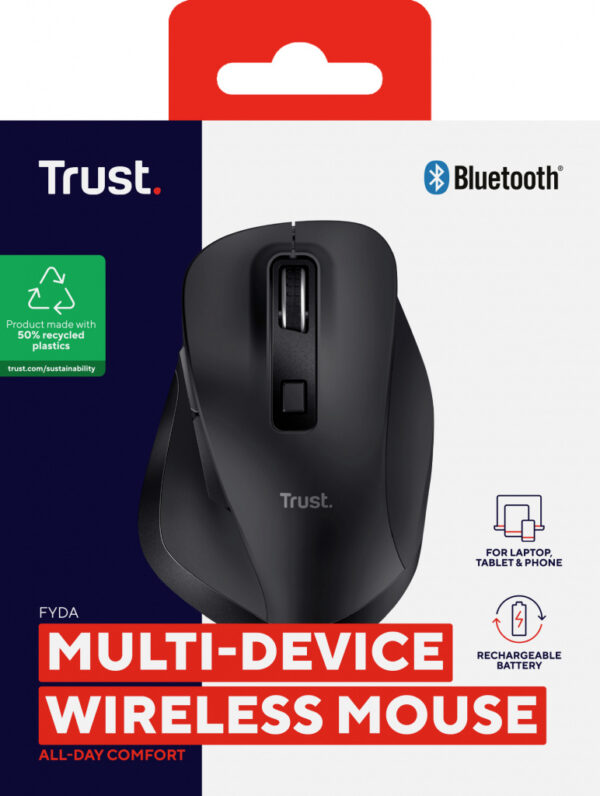 Trust Fyda muis Kantoor Rechtshandig RF-draadloos + Bluetooth Optisch 2400 DPI - Afbeelding 7