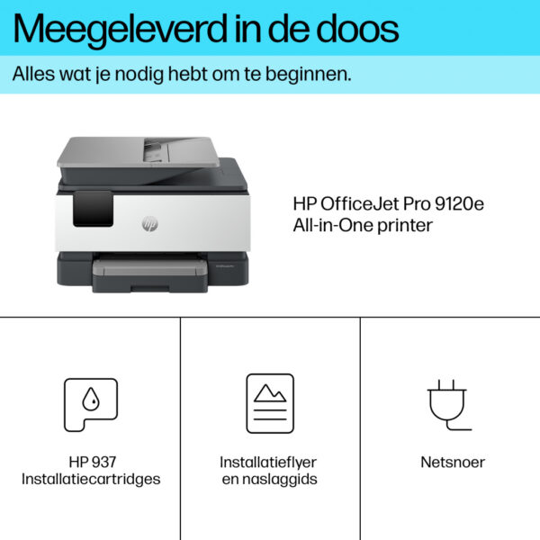 HP OfficeJet Pro 9120e Draadloos All-in-One Kleur Printer, Instant Ink; Dubbelzijdig printen - Afbeelding 12