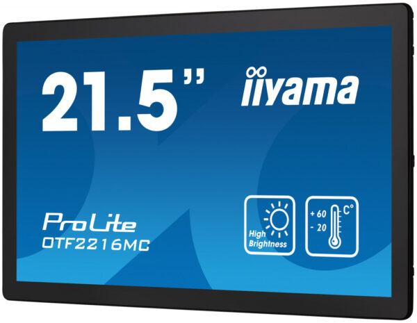 iiyama OTF2216MC-B1 beeldkrant Digitale signage flatscreen 55,9 cm (22") LCD 1100 cd/m² Full HD Zwart Touchscreen - Afbeelding 3