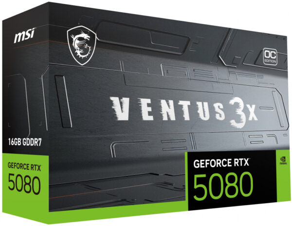 MSI VENTUS GEFORCE RTX 5080 16G 3X OC PLUS videokaart NVIDIA 16 GB GDDR7 - Afbeelding 9