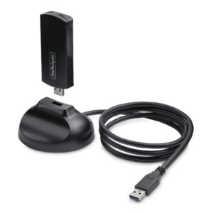 StarTech.com Wi-Fi 6E USB Adapter/Dongle, Voor Desktop/Laptop PC, Wireless NIC met Uitklapbare Antenne, WiFi Adapter Ondersteunt