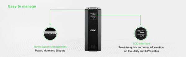 APC Back-UPS PRO BR1500G-GR - Noodstroomvoeding, 1500VA, 6x stopcontact, USB, uitbreidbare runtime - Afbeelding 14