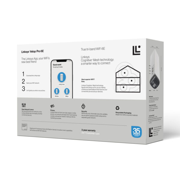 Linksys Velop Pro 6E Mesh WiFi 6E echt tri‑band systeem - Afbeelding 18