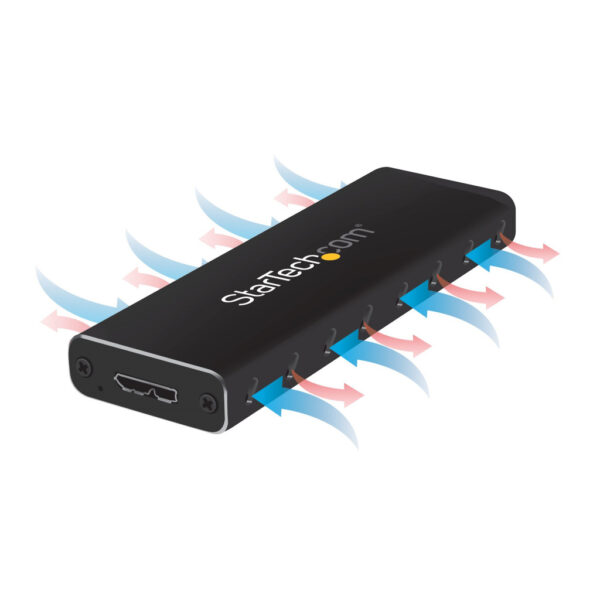 StarTech.com M.2 SSD Behuizing voor M.2 SATA SSDs - USB 3.0 (5Gbps) met UASP - Externe M.2 SSD Behuizing - Aluminum - Afbeelding 3