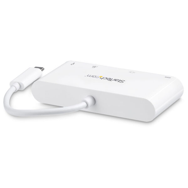 StarTech.com USB C Multiport Adapter, USB-C naar DVI-D (Digitaal) Video Adapter, 60W Power Delivery Passthrough Charging, GbE, U - Afbeelding 2