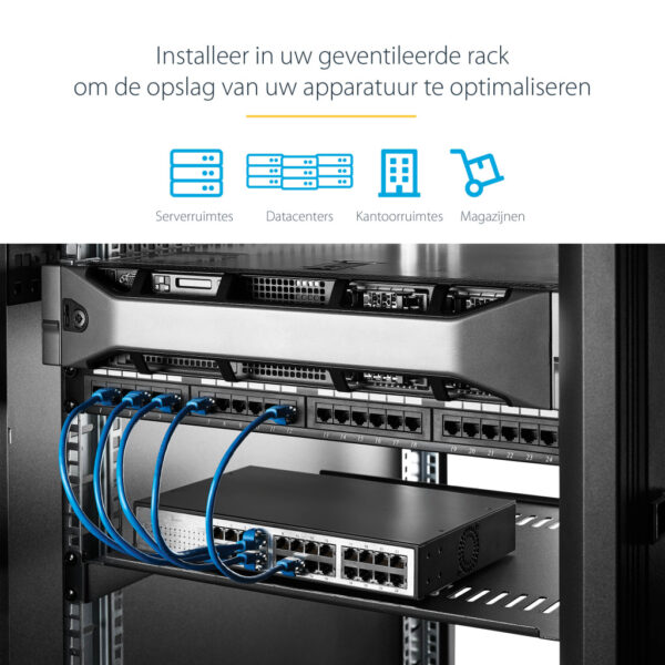 StarTech.com 1U Server Rack Schap - Universele Geventileerde Rack Mount Cantilever Shelf voor 19" Netwerk Kast & Apparatuur - H - Afbeelding 9