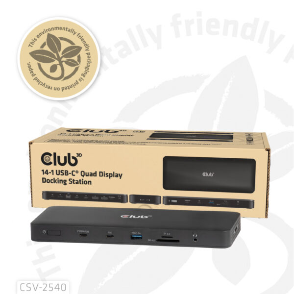 CLUB3D Club 3D 14-in-1 USB-C® Quad Display Dockingstation – 4 Schermen & 100W Snelladen - Afbeelding 8
