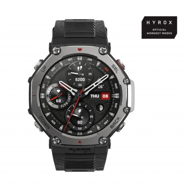 Amazfit T-Rex 3 3,81 cm (1.5") AMOLED 48.5 mm Digitaal 480 x 480 Pixels Touchscreen Zwart Wifi GPS - Afbeelding 3