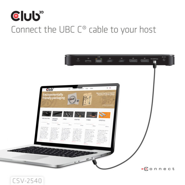 CLUB3D Club 3D 14-in-1 USB-C® Quad Display Dockingstation – 4 Schermen & 100W Snelladen - Afbeelding 7